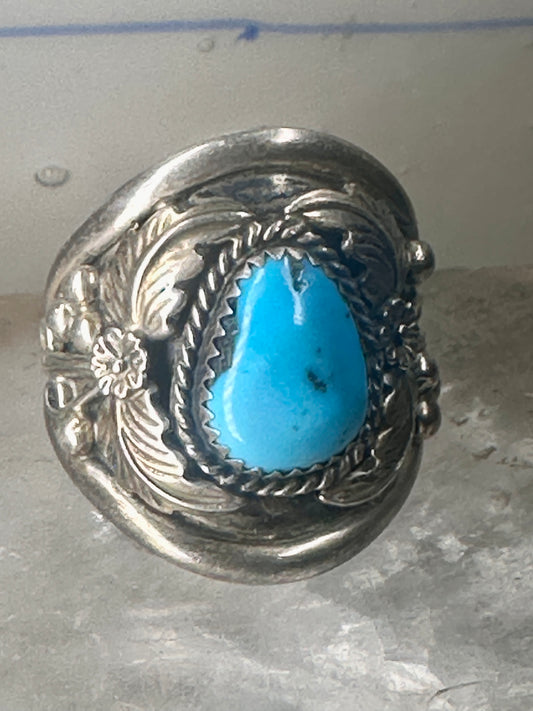 Navajo ring Turquoise band size 11.75 sterling silver women men signed P