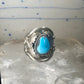 Navajo ring Turquoise band size 11.75 sterling silver women men signed P