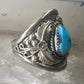 Navajo ring Turquoise band size 11.75 sterling silver women men signed P