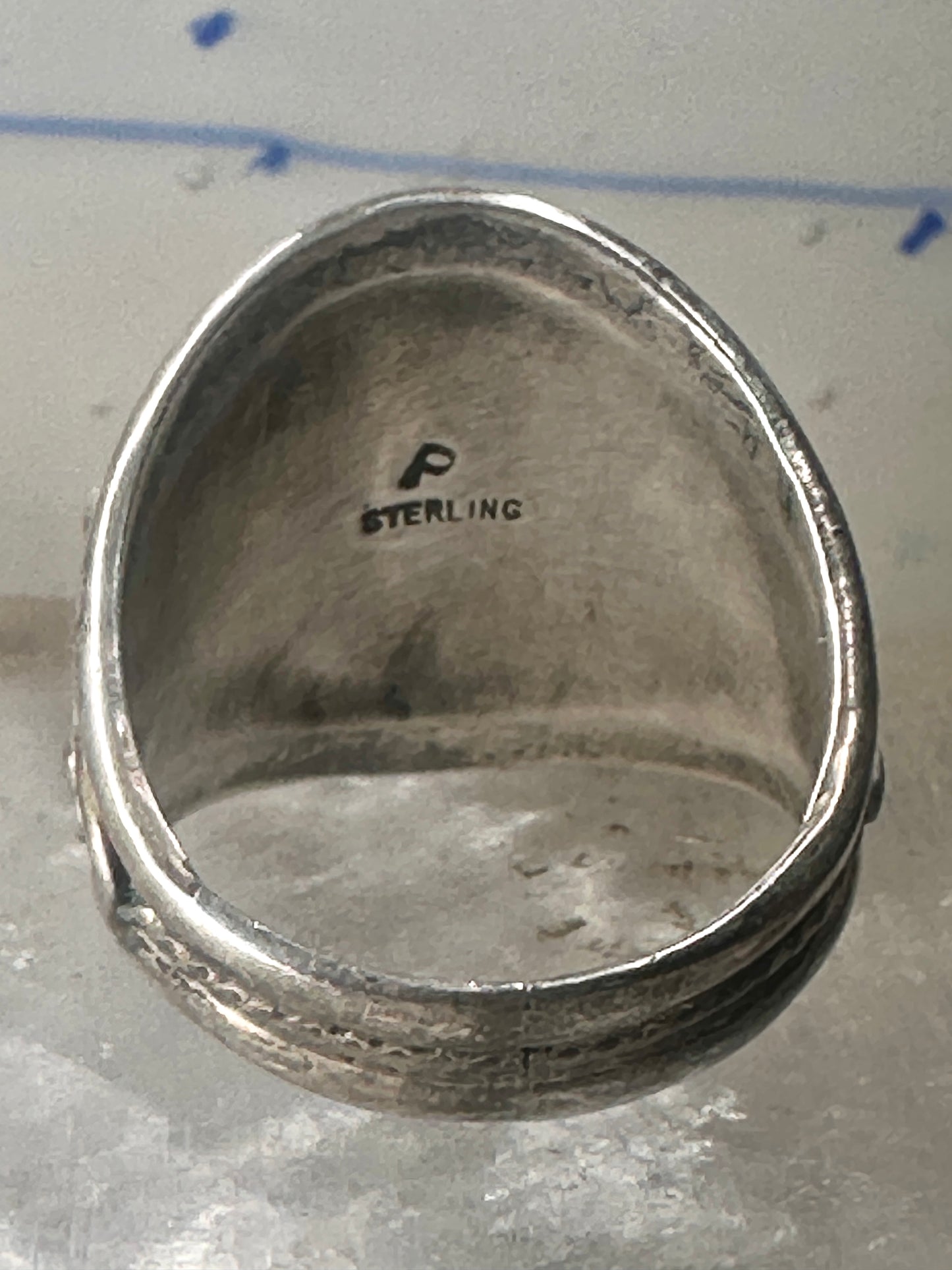 Navajo ring Turquoise band size 11.75 sterling silver women men signed P