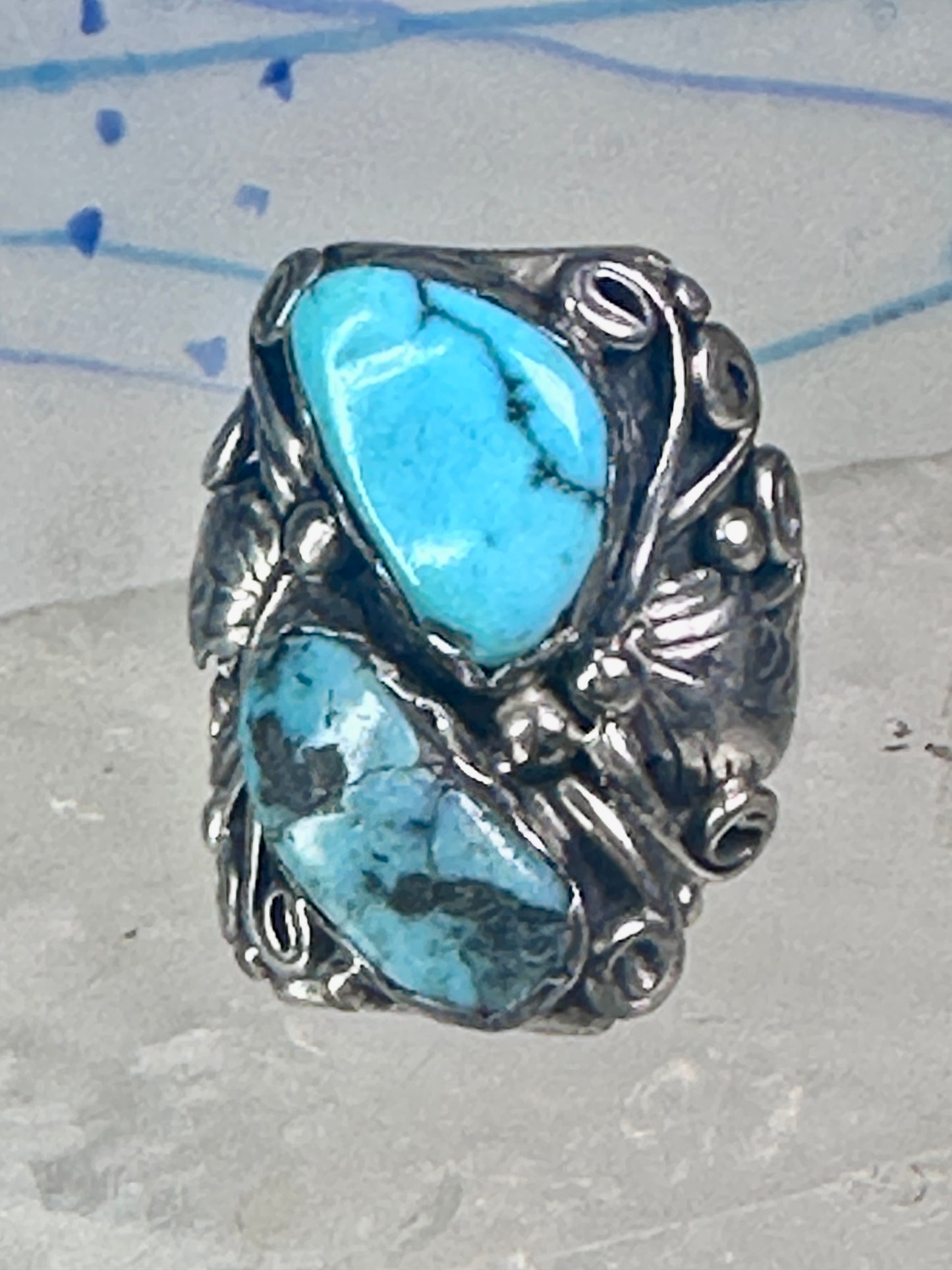 Navajo ring Turquoise size 8.75 sterling silver band women men
