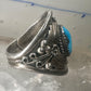 Navajo ring Turquoise band size 11.75 sterling silver women men signed P