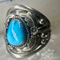 Navajo ring Turquoise band size 11.75 sterling silver women men signed P