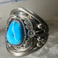 Navajo ring Turquoise band size 11.75 sterling silver women men signed P