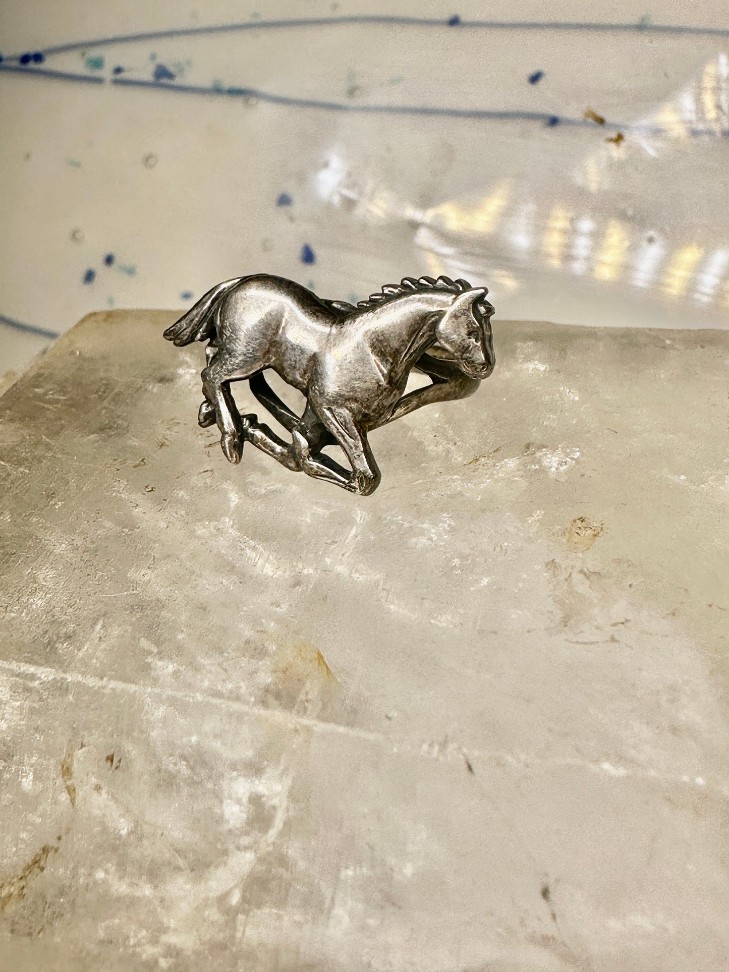 Horse ring southwest band size 5.25 sterling silver cowgirl women