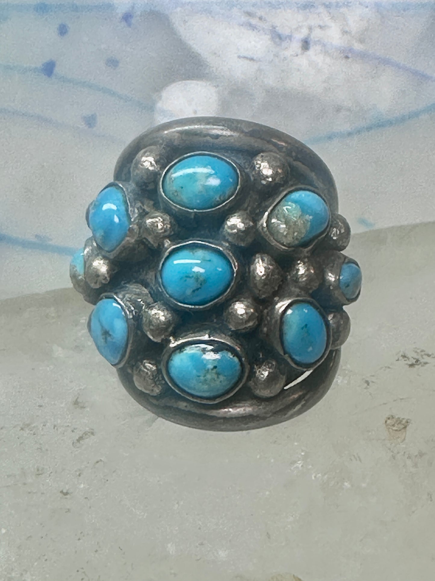 Navajo ring Dome Turquoise band size 6 sterling silver women girls