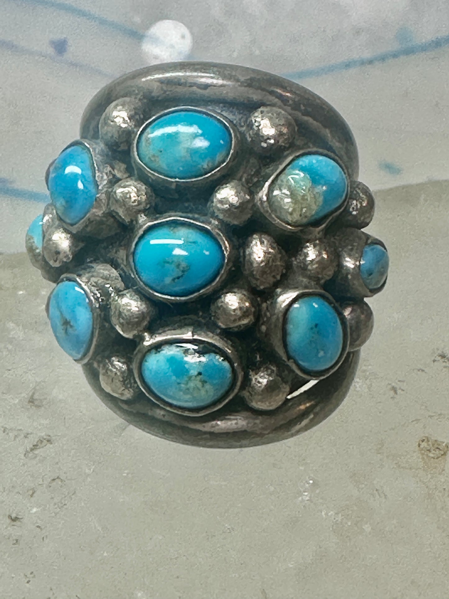 Navajo ring Dome Turquoise band size 6 sterling silver women girls