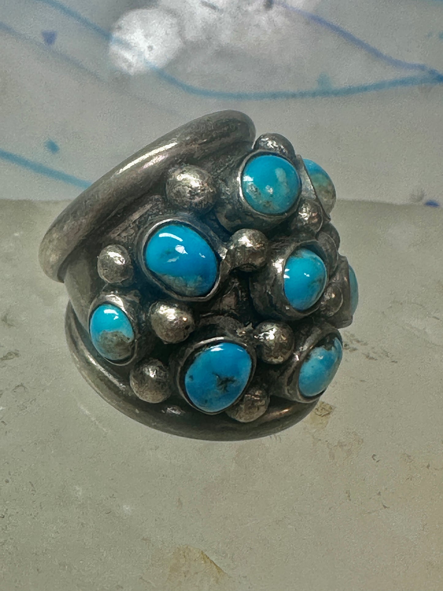 Navajo ring Dome Turquoise band size 6 sterling silver women girls