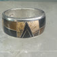 Tiger eye ring onyx jasper southwest pinky band size 5.25 sterling silver women girls
