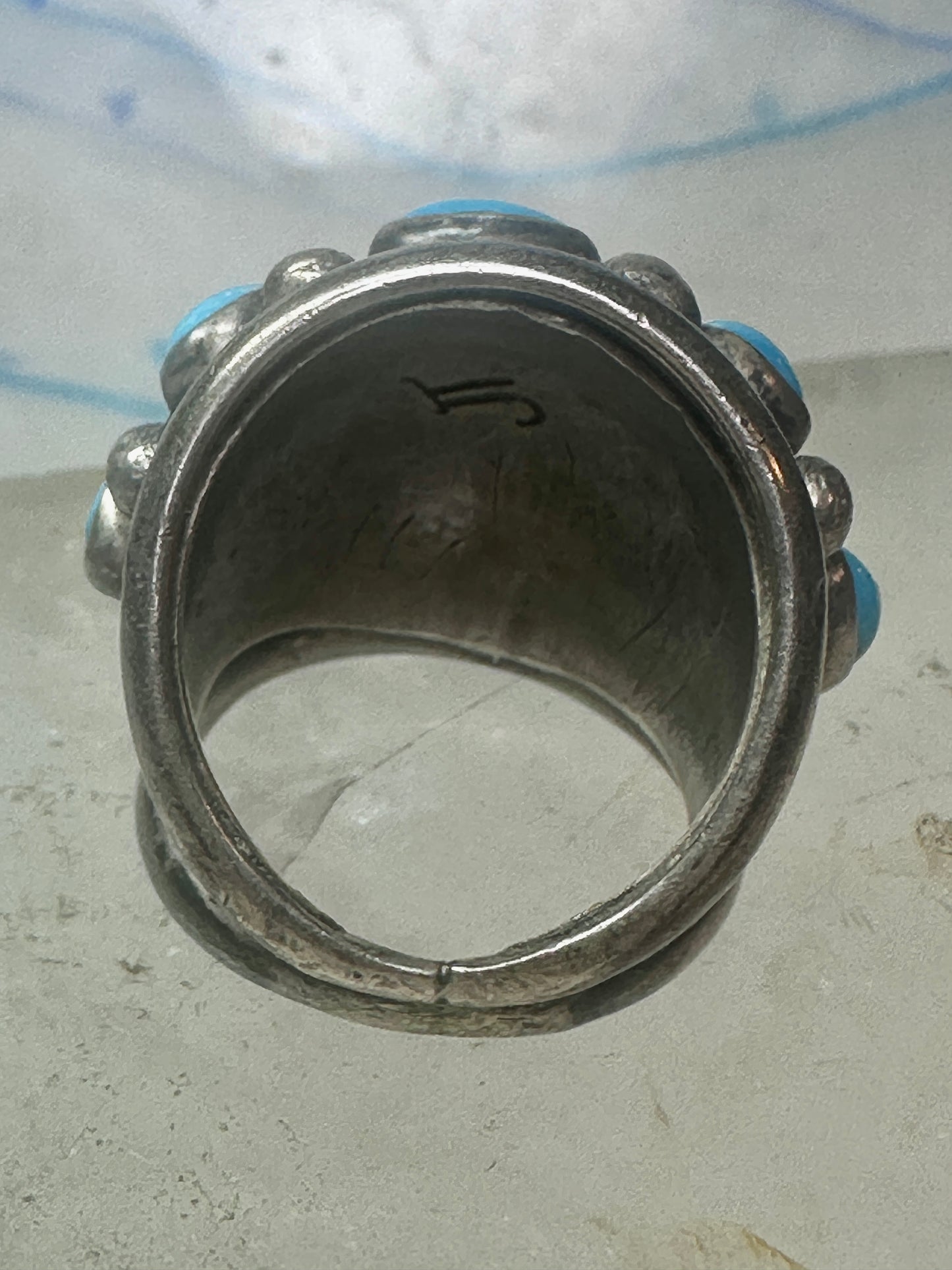 Navajo ring Dome Turquoise band size 6 sterling silver women girls