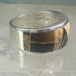 Tiger eye ring onyx jasper southwest pinky band size 5.25 sterling silver women girls