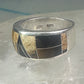 Tiger eye ring onyx jasper southwest pinky band size 5.25 sterling silver women girls