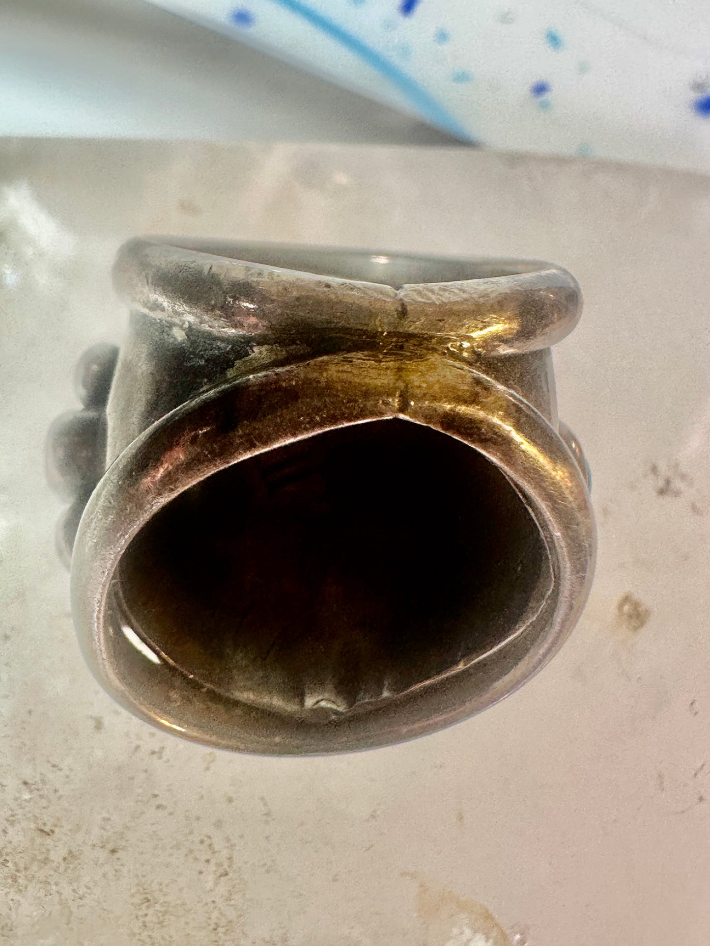 Navajo ring Dome Turquoise band size 6 sterling silver women girls