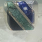 Onyx ring sodalite Mexico biker band size 10 sterling silver women men
