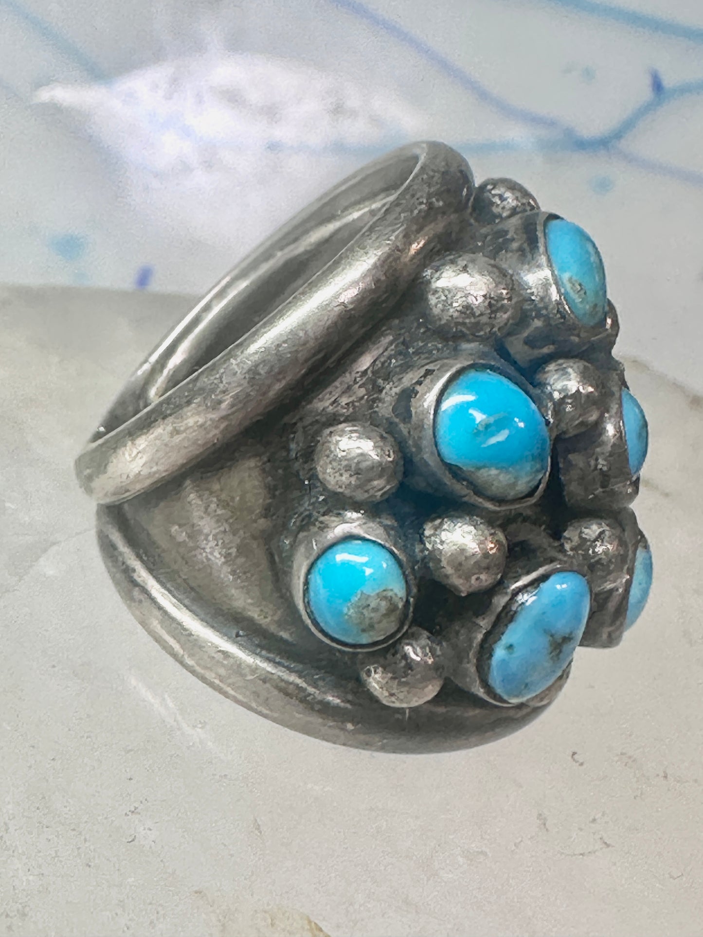Navajo ring Dome Turquoise band size 6 sterling silver women girls
