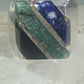 Onyx ring sodalite Mexico biker band size 10 sterling silver women men