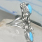Vintage Sterling Silver Navajo Turquoise Squash Blossom Flower Ring Size 7.50 925