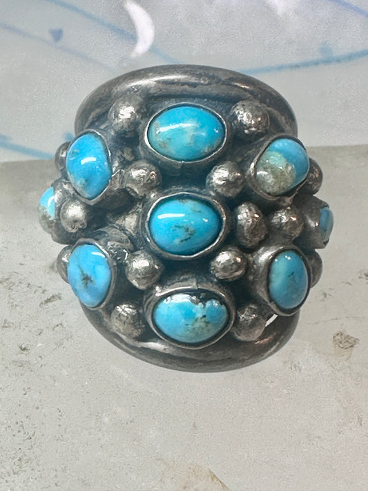 Navajo ring Dome Turquoise band size 6 sterling silver women girls