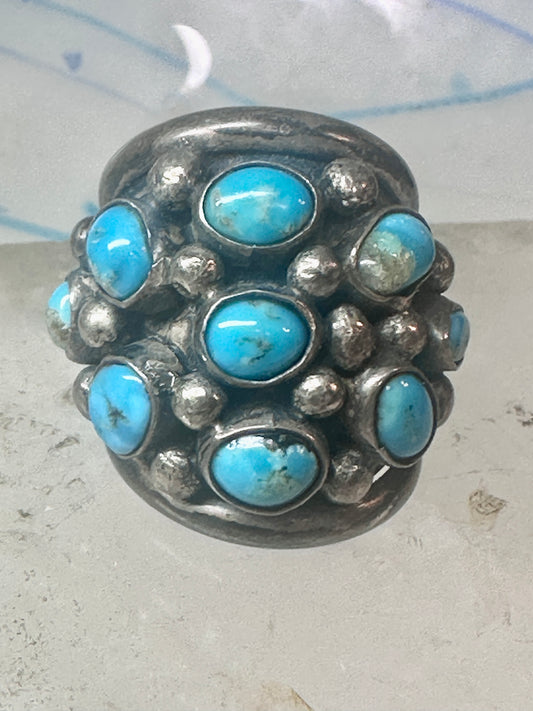 Navajo ring Dome Turquoise band size 6 sterling silver women girls