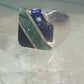 Onyx ring sodalite Mexico biker band size 10 sterling silver women men