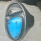 Vintage Sterling Silver Southwest Turquoise Leaf Ring Size 10.25 925