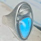 Vintage Sterling Silver Southwest Turquoise Leaf Ring Size 10.25 925