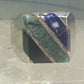 Onyx ring sodalite Mexico biker band size 10 sterling silver women men