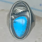 Vintage Sterling Silver Southwest Turquoise Leaf Ring Size 10.25 925