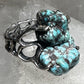 Brutalist turquoise ring size 5 southwest band sterling silver women girls