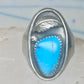 Vintage Sterling Silver Southwest Turquoise Leaf Ring Size 10.25 925