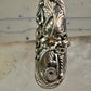 Long Navajo ring size 8 squash blossom leaves sterling silver women