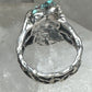 Brutalist turquoise ring size 5 southwest band sterling silver women girls