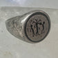 Adam Eve ring Religious Mexico band size 9 sterling silver women men