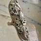 Long Navajo ring size 8 squash blossom leaves sterling silver women