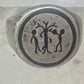 Adam Eve ring Religious Mexico band size 9 sterling silver women men
