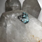 Brutalist turquoise ring size 5 southwest band sterling silver women girls