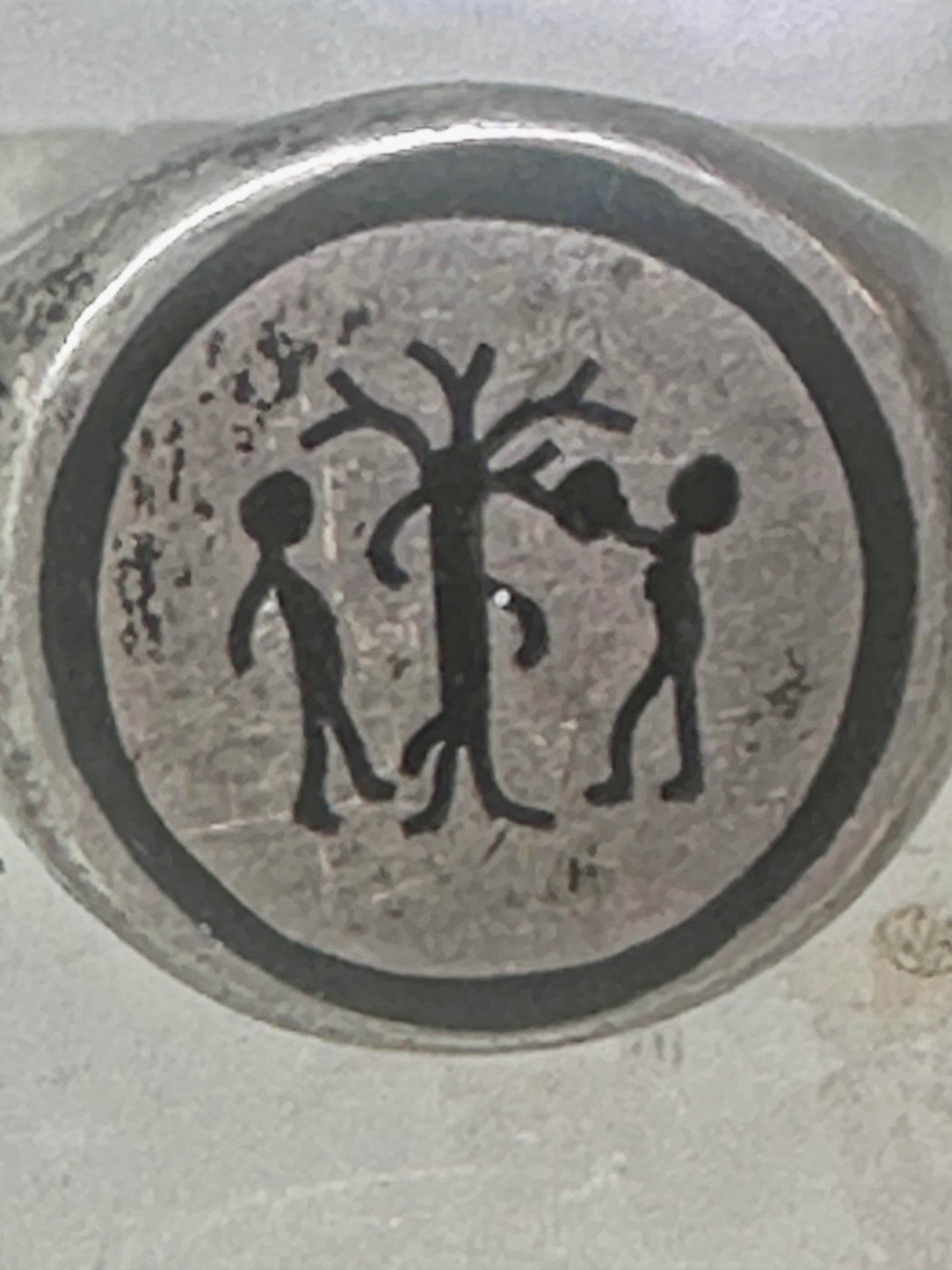 Adam Eve ring Religious Mexico band size 9 sterling silver women men