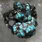 Brutalist turquoise ring size 5 southwest band sterling silver women girls