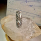 Long Navajo ring size 8 squash blossom leaves sterling silver women