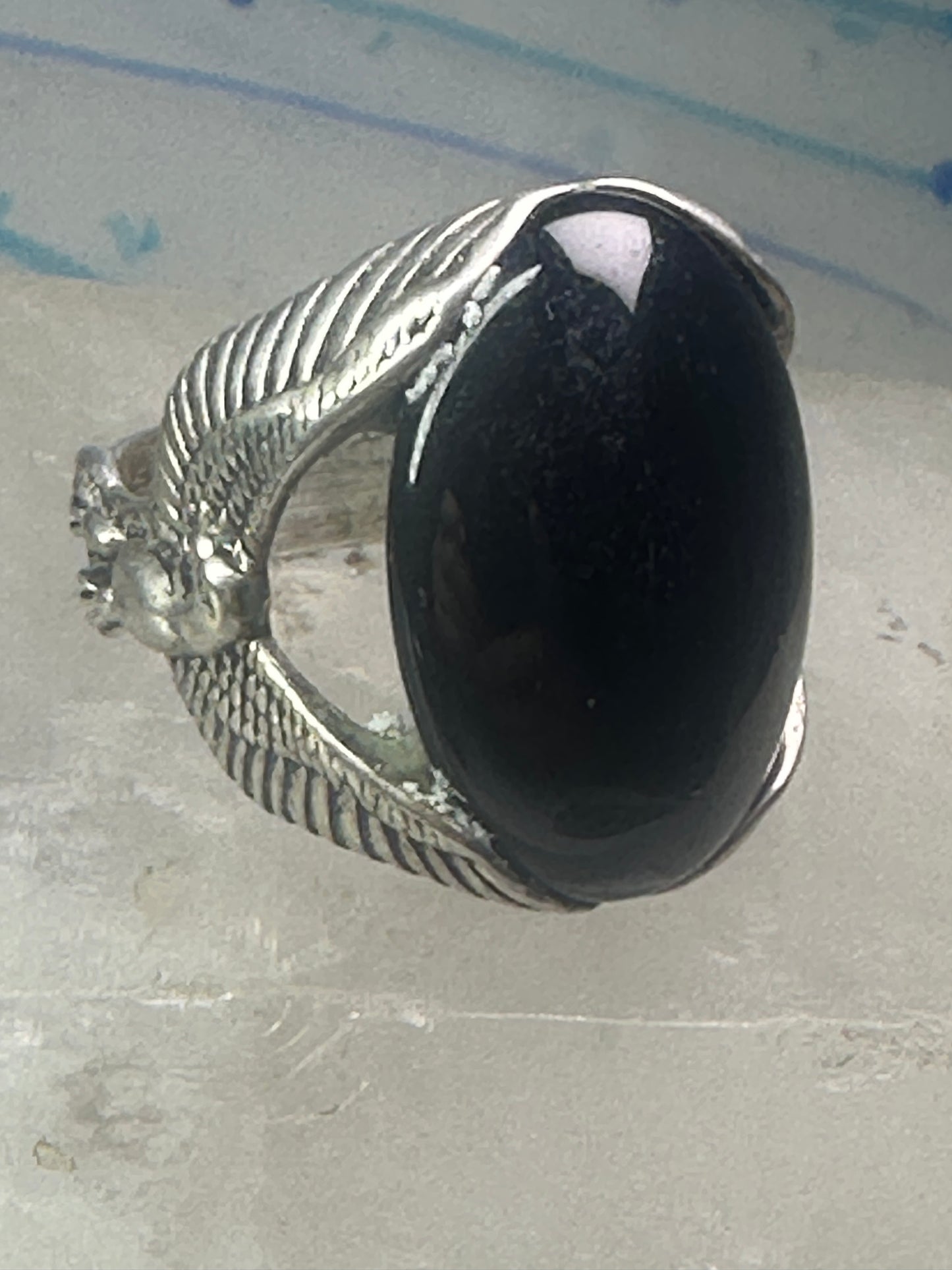 Eagle ring Onyx Carolyn Pollack size 11 sterling silver women men