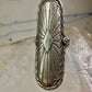 Long Navajo ring size 7 concho conch sterling silver women signed CS