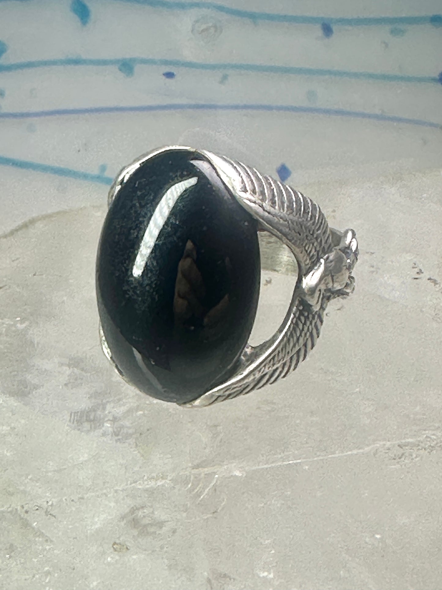 Eagle ring Onyx Carolyn Pollack size 11 sterling silver women men