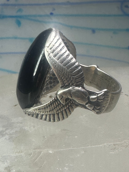 Eagle ring Onyx Carolyn Pollack size 11 sterling silver women men