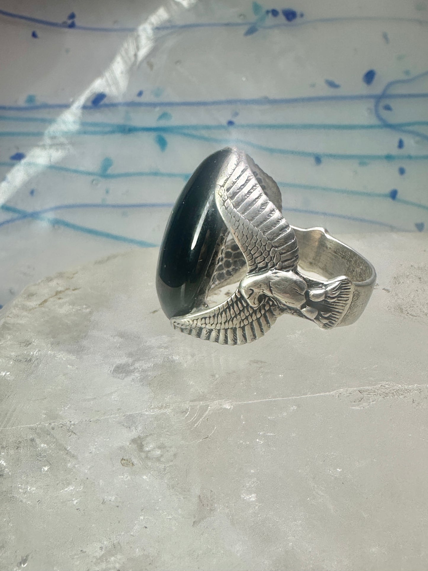 Eagle ring Onyx Carolyn Pollack size 11 sterling silver women men