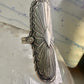 Long Navajo ring size 7 concho conch sterling silver women signed CS