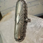 Long Navajo ring size 7 concho conch sterling silver women signed CS