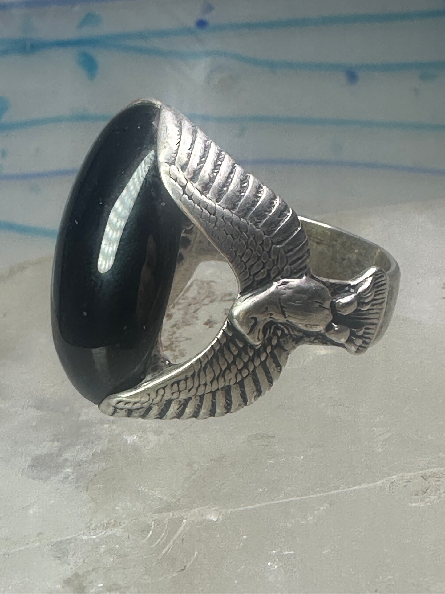 Eagle ring Onyx Carolyn Pollack size 11 sterling silver women men
