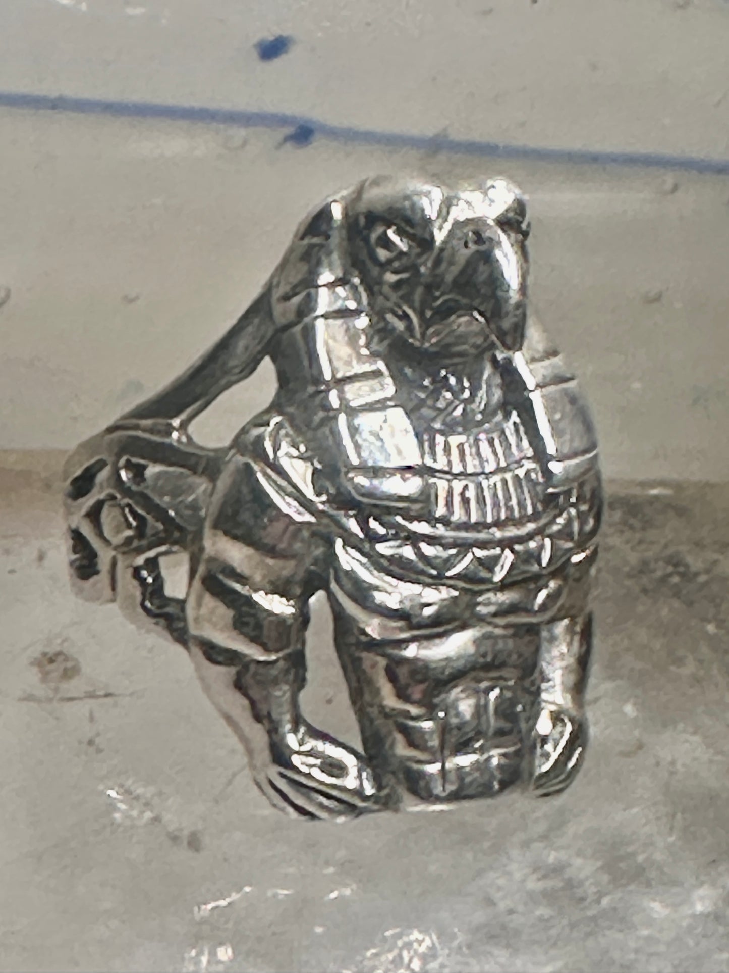Horus ring with the Eye of Horus symbol size 9.75 sterling silver women men