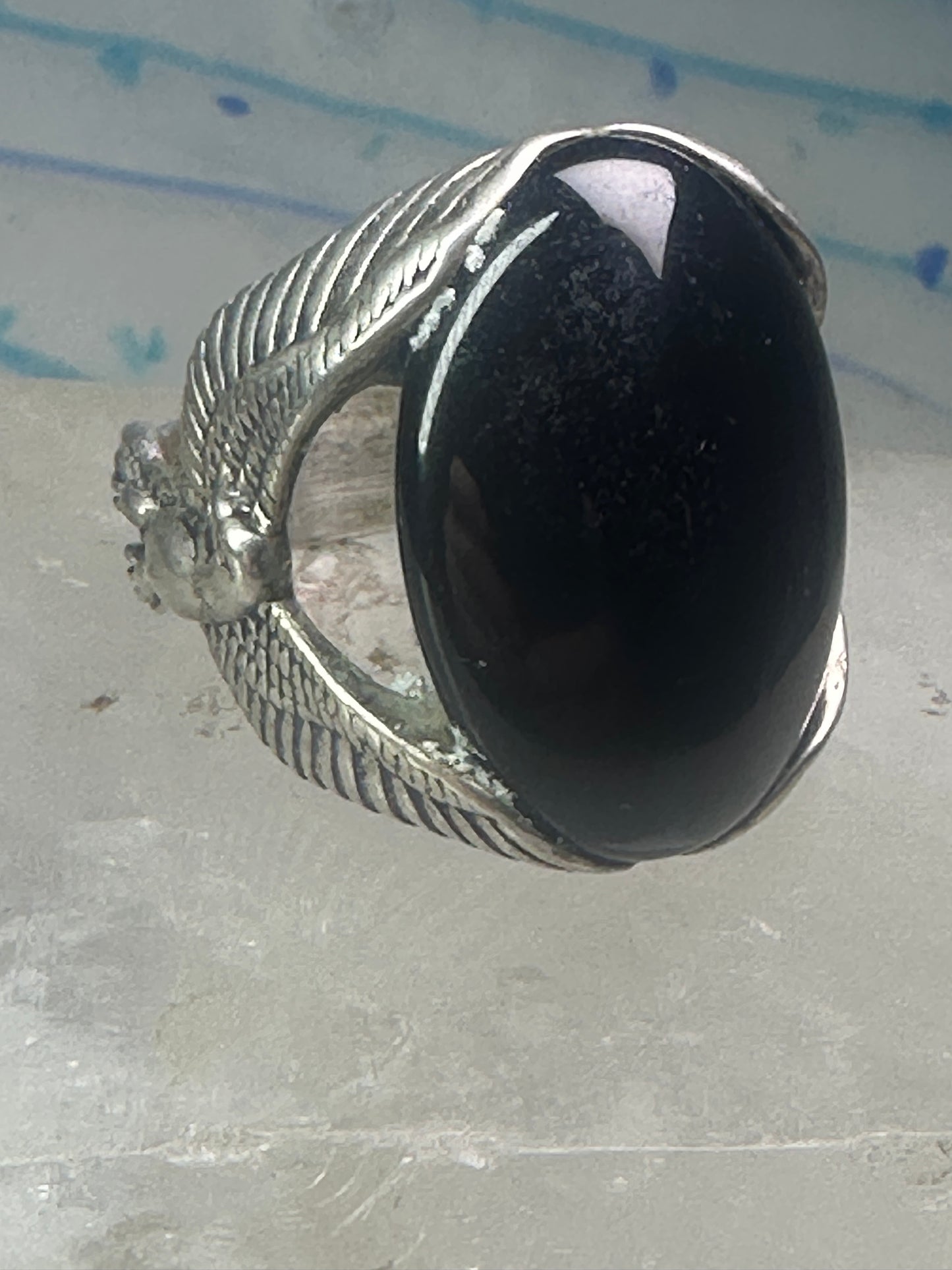 Eagle ring Onyx Carolyn Pollack size 11 sterling silver women men
