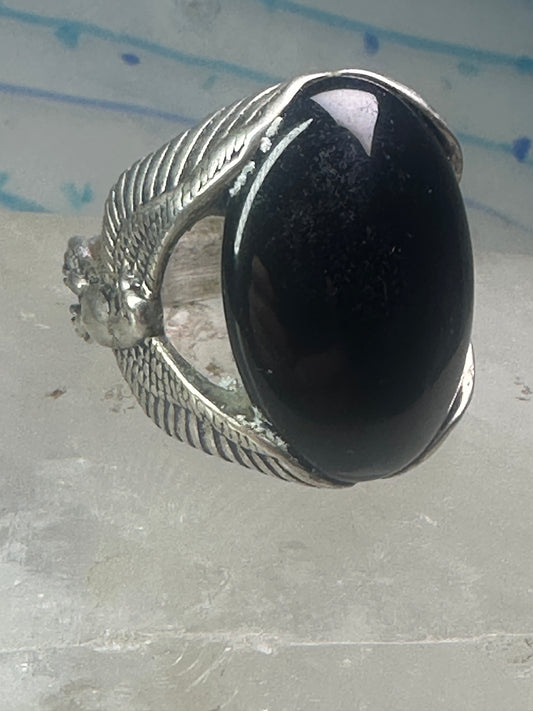 Eagle ring Onyx Carolyn Pollack size 11 sterling silver women men